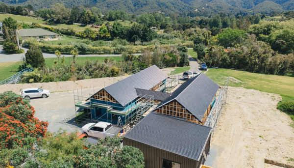 Boaz Developments team working on a residential build site in Northland